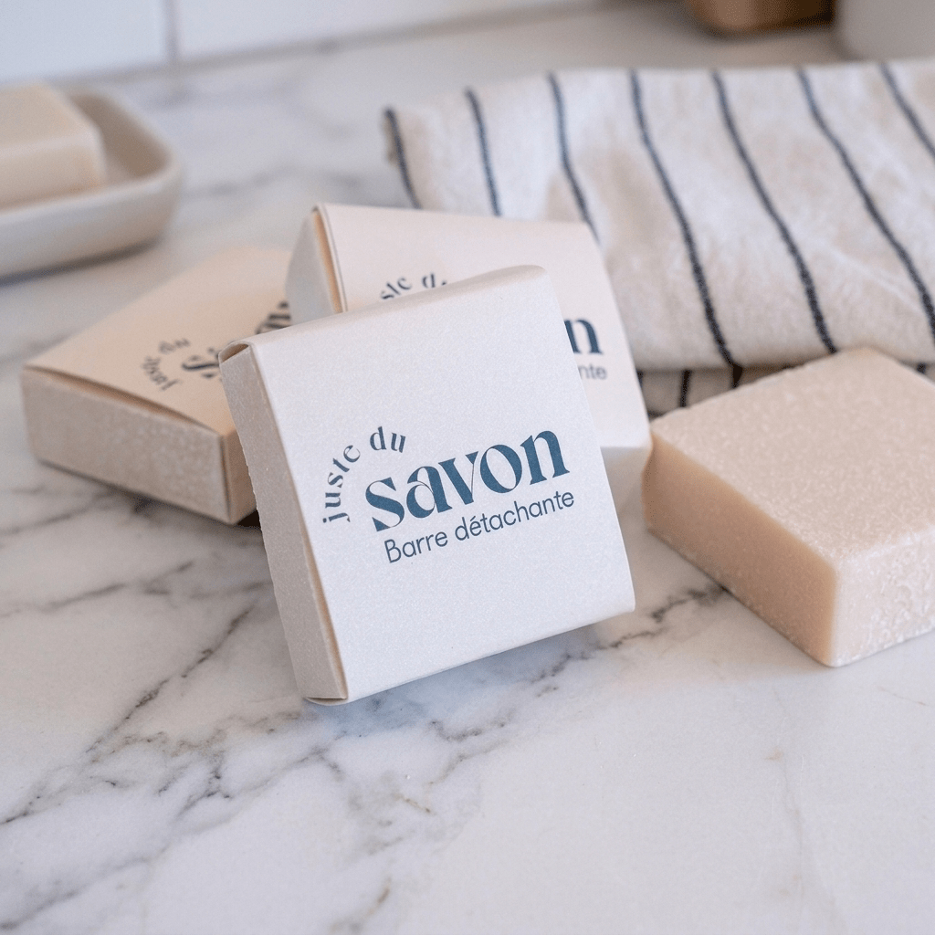 Barre détachante artisanale à l'huile de coco et au citron – Juste du Savon